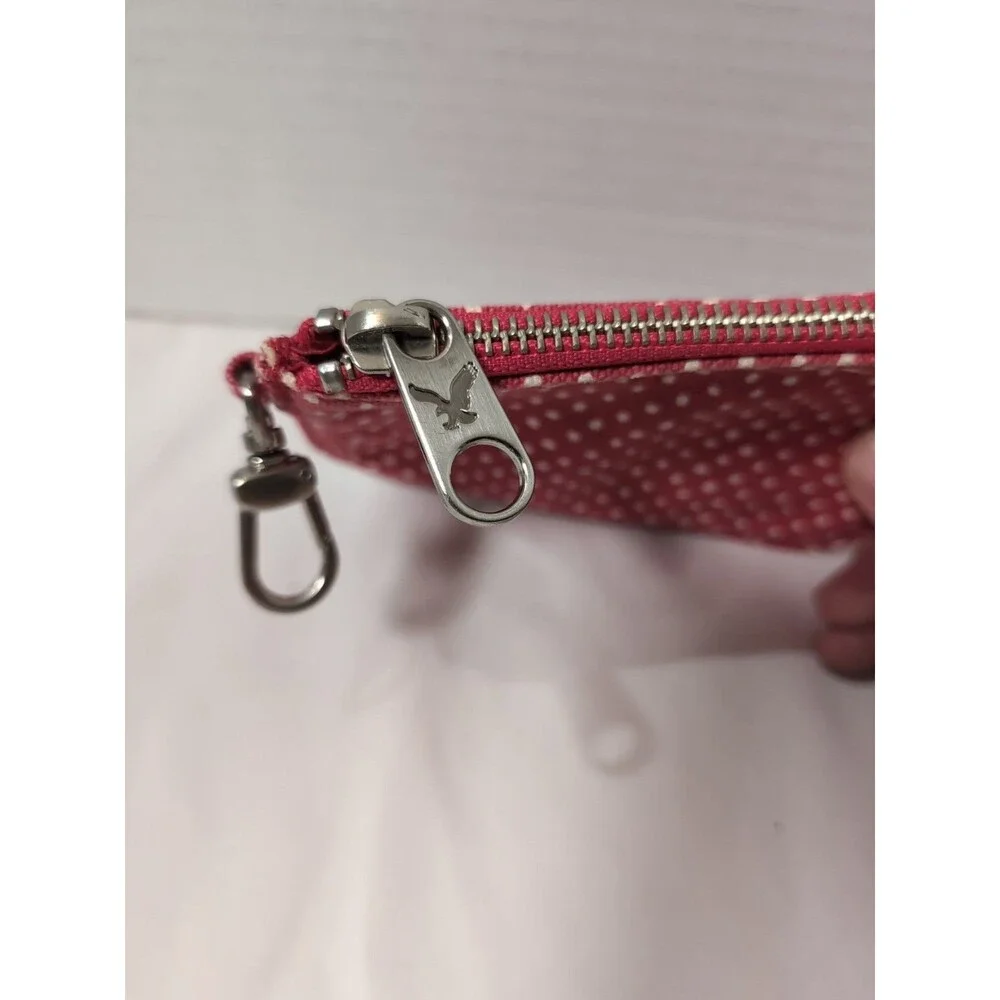 AMERICAN EAGLE OUTFITTERS RED CANVAS POUCH COIN/ MAKEUP 4